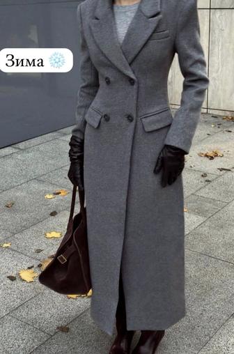 Пальто серый зима