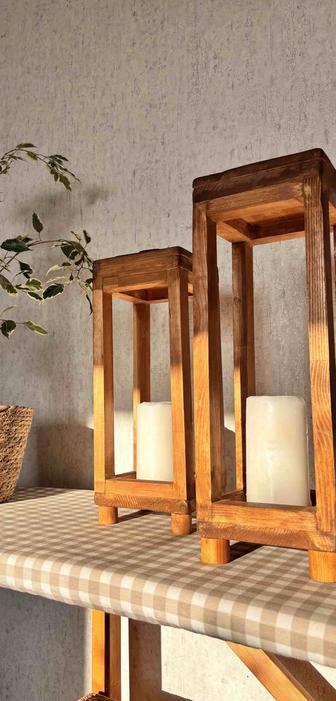 Декоративные деревянные подсвечники