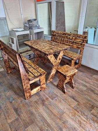 Стол скамейки из дерева