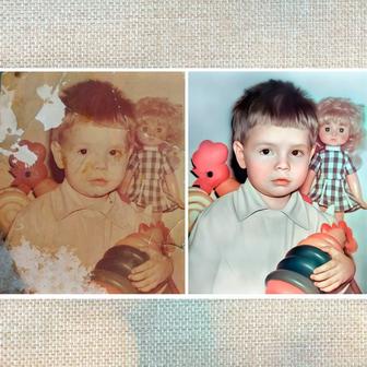 Реставрация фотографий, восстановление старых фото. Фото на памятник.