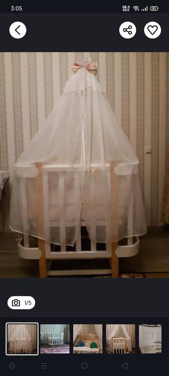 Кровать детская, торг, с матрасом, бывшая в употреблении