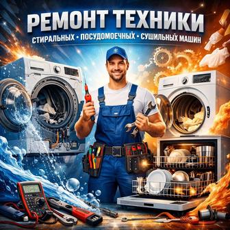 Установка ремонт сушильных стиральных посудомоечных машин