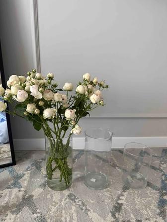 Ваза колба 35 см, 25 см. Насыпные свечи