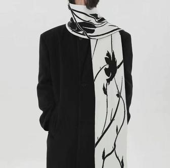 Шарф черно-белый