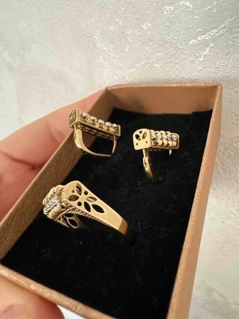 Комплект из желтого золота 585 пробы