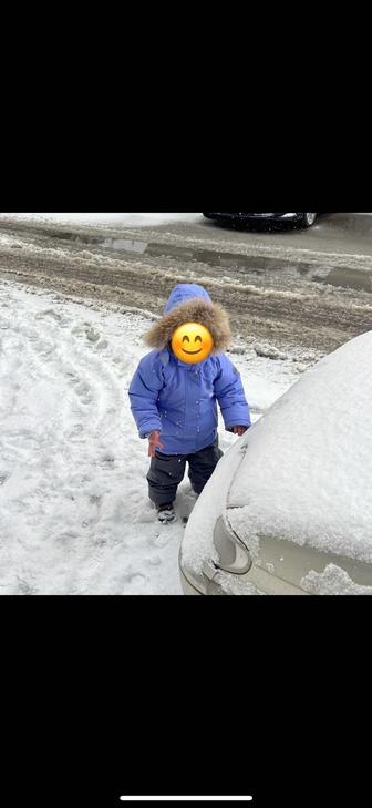 Зимняя куртка-комбинезон на 3-4 года