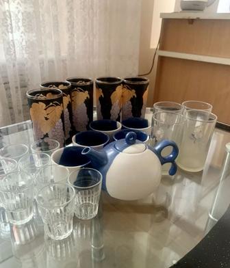 Продам набор чашки чайник стаканы обмен