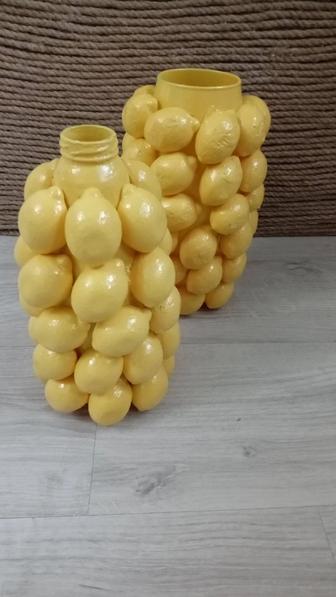 Ваза с лимонами ручной работы