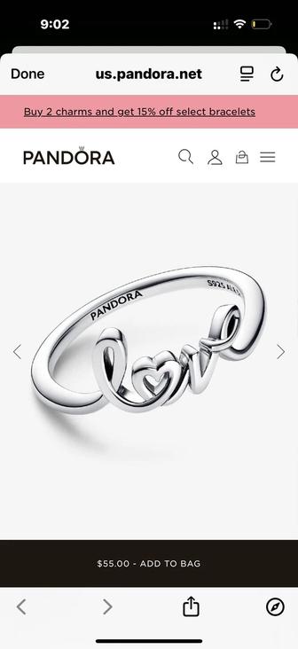 Pandora кольцо