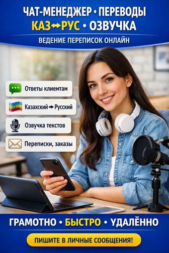 Чат-менеджер Переводы Озвучка Ведение переписок