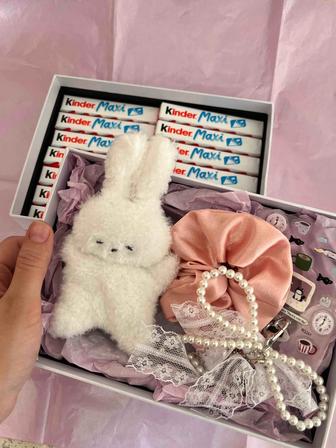 Подарочный Бокс уникальный нежный: Зайчик, Сладости