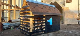 Собачья будка с минивольером и утеплением