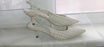 Твидовые туфли босоножки