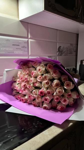 51 роза, свежий букет