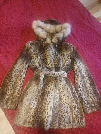 Норковая шуба леопард 35000тг