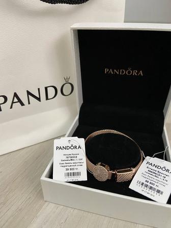 Браслет пандора золотистый размер 17 шарм в подарок