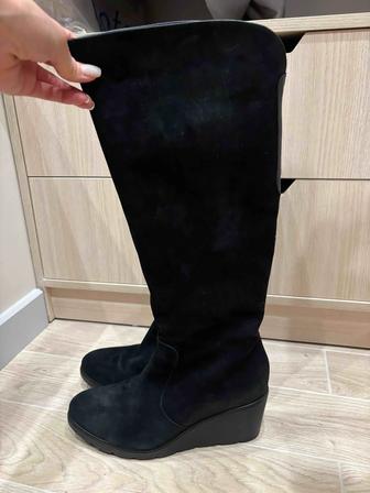 Сапоги замшевые