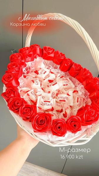 Подарки на 14 февраля сладкие корзины