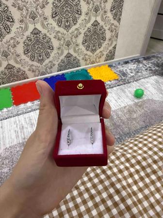 Серьги белое золото