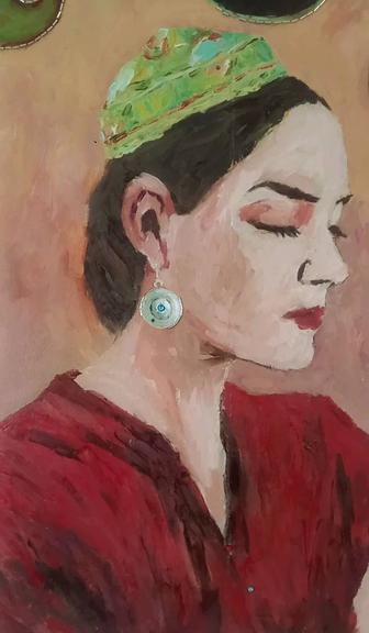 Сурет сатылады. Техника майлы бояу, материалы кенеп қолдан жасалған.