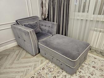 Уютный комплект. Кресло с пуфом для вашей гостиной