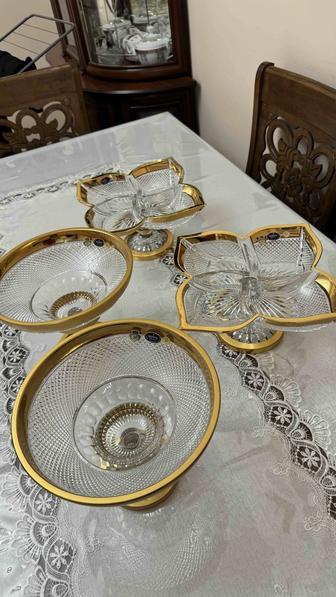 Фруктовница, ваза, менажница, конфетница SONNE Crystal, хрусталь, 6 шт.