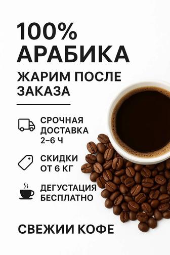 Свежеобжаренный кофе - Арабика 100% обжарка под заказ, доставка сегодня