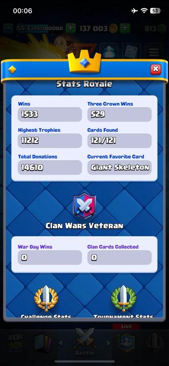 Продам аккаунт клеш рояль