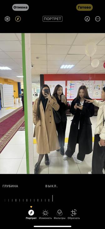 Пальто ярко коричневый