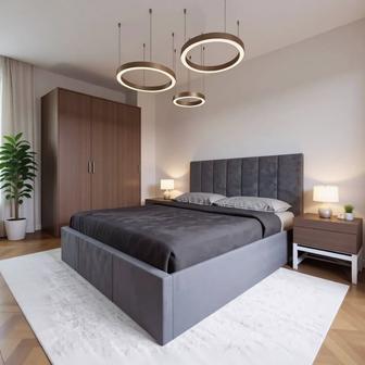 Кровать двухспальная большая с подъемным механизмом без матраса