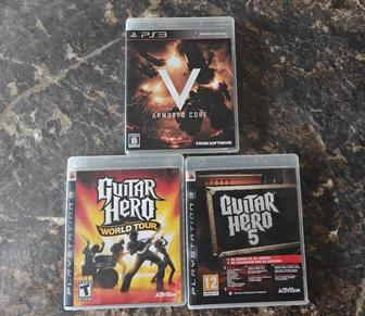 Игры на PS3 Guitar hero, Armored core V, Resident Evil, Cod Black ops