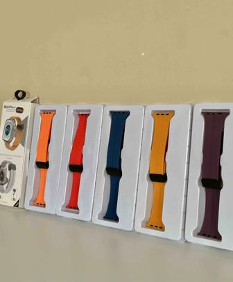 Силиконовые ремешки для часов Apple Watch 38, 40, 41, 42, 44, 45, 49 mm.