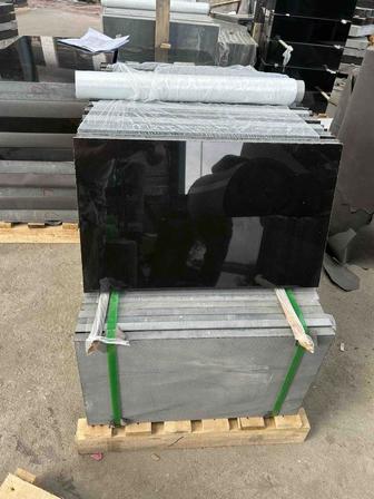 Черный гранит полированный термообработанный