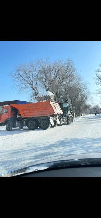 Вывоз снега камаз шахман погрузчик фронтальный котопейлер. 3/1
