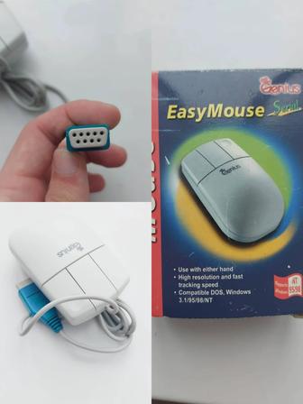 Редкая ретро-мышь Genius EasyMouse Serial (90-е) в оригинальной коробке