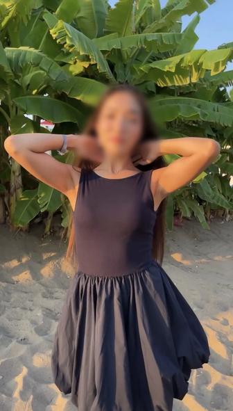 Синее летнее платье