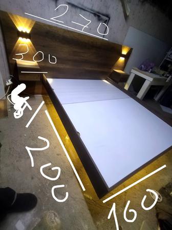 Удобная парящая 2 спальная кровать ЛДСП