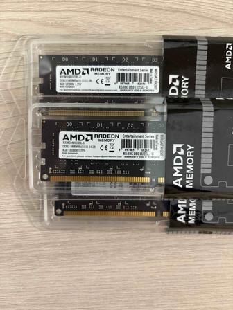 ОЗУ AMD 8gb, DDR3 1600MHz новые (3 -шт)