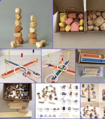 Деревянные игрушки монтессори. Развивающие игрушки