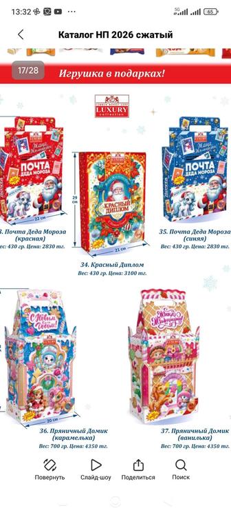 Новогодние подарки, сладости.