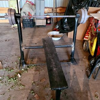 Продам штангу с лежаком