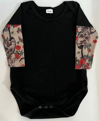 Боди с тату-рукавами 74-80р б/у