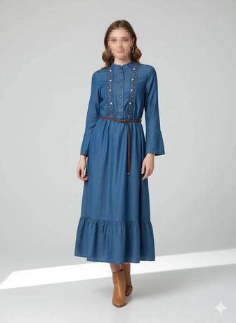 Джинсовое платье макси