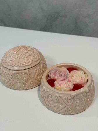 Аромасвеча в гипсовой шкатулки Юрта