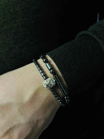 Мужской браслет из гематита