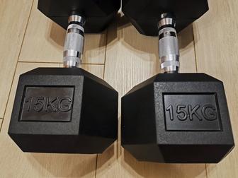 Гантели надежные по 15кг каждая