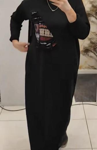 Трикотажное этноплатье трехнитка