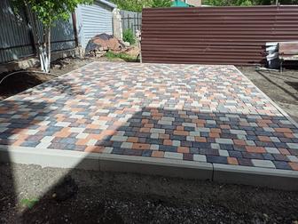 Укладка брусчатки посев газона