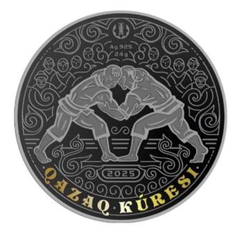 Серебряная монета с позолотой QAZAQ KRESI