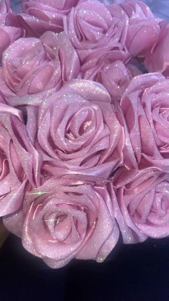 Букеты розы из атласной ленты